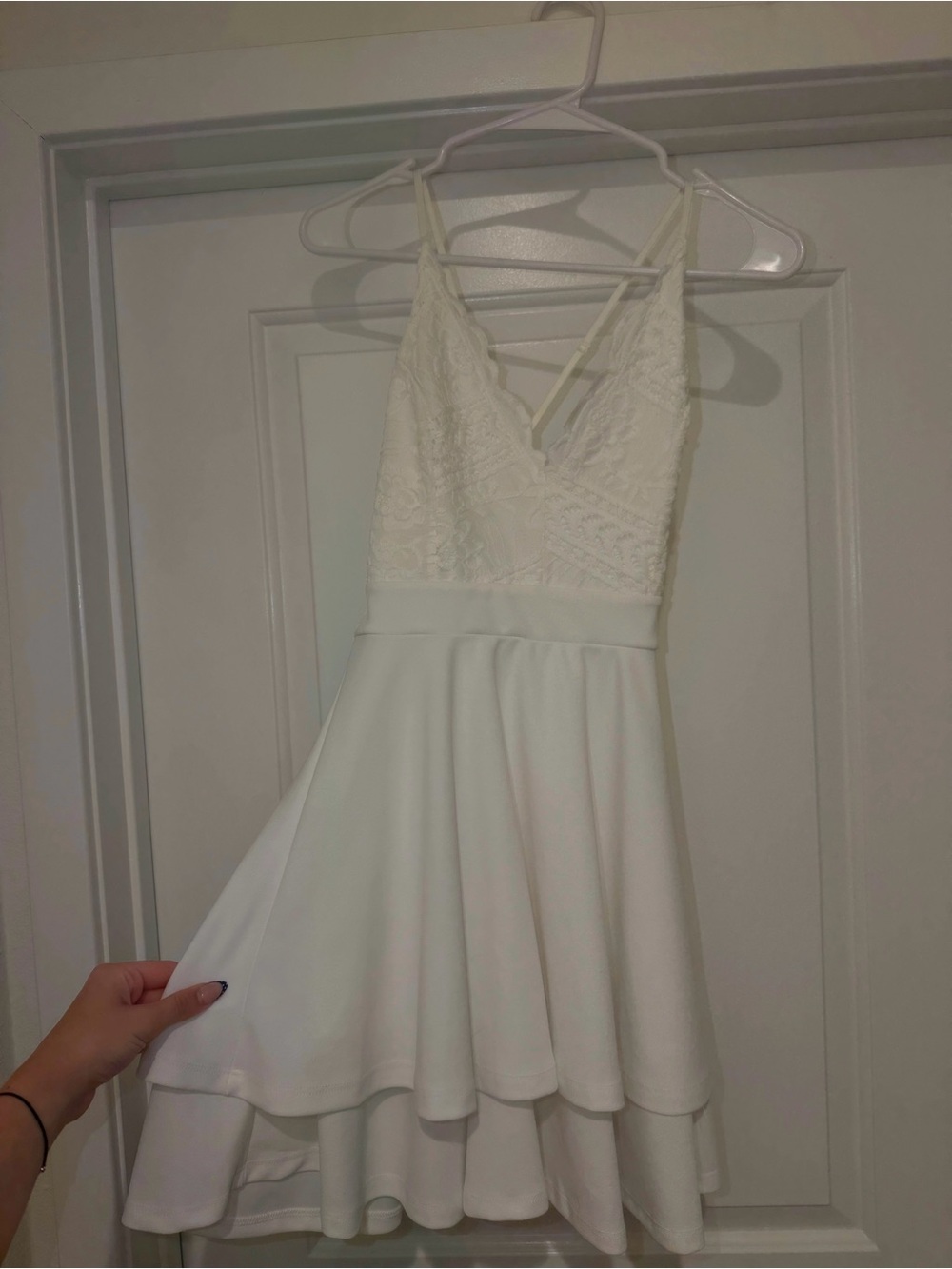 Windsor White Lace Bodice A-Line Mini Dress